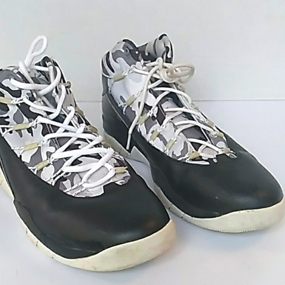 Jordan B'Mo Mens Basketball Shoes Black Grey Camo Mid Top Sneakers 580590-004